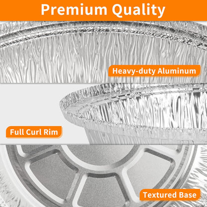WHDepot 8'' Inch Round Tin Foil Pans Disposable Aluminum Pans with Clear Lids (30 Pack), Freezer & Oven Safe - For Baking, Cooking, Storage, Roasting, & Reheating, Recyclable, Pack of 30