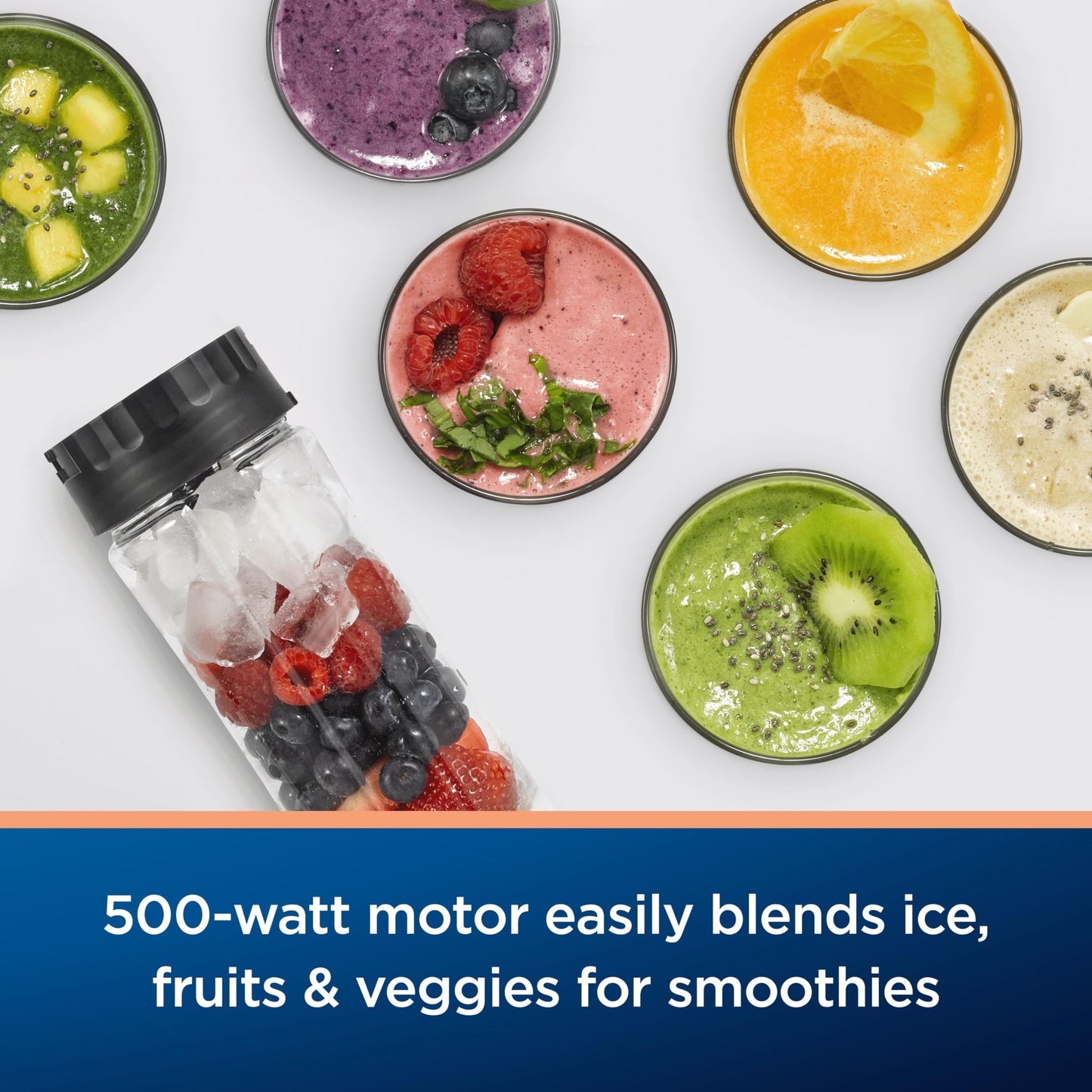 Oster MyBlend Plus Personal Blender 20-Oz BPA-Free Portable 500-Watt with a One-Touch Function Stainless Steel Blade and 3-Year Satisfaction Guarantee