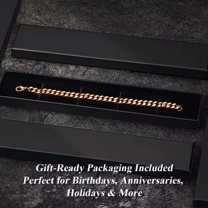 Heavenly Metals Copper Bracelet for Men & Women – 99.9% Pure Copper Cuban Link Chain – 5mm, 7mm, 9mm, 12mm Width – 6.5" to 9" Length – Gift Box Included – USA Brand