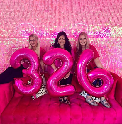 Hot Pink Number 16 Balloons 40 inch, 16 Number Balloons, 16th Birthday Decorations for Girls 16 Year Old Hot Pink Party Supplies