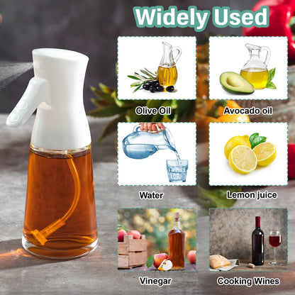 Lallisa 4 Pcs Oil Sprayer for Cooking 180 ml Glass Olive Mister Oil Dispenser Bottle for Kitchen Vinegar Spritzer for Air Fryer Gadgets Making Baking Frying Bbq Salad Accessories