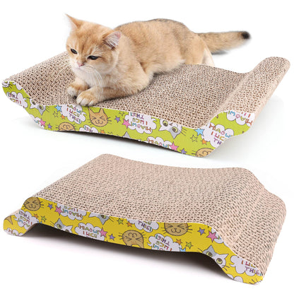 PrimePets Cat Scratching Board, 2 Pack Cat Scratcher Cardboard, Cat Scratch Pad for Indoor Cats, Cat Scratcher Couch Lounge Sofa Bed, Reversible Corrugated, Catnip Included