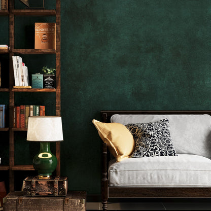 32"x354" Big Wide Dark Green Contact Paper Matte Extra Thick Art Deco Peel and Stick Wallpaper Waterproof Self-Adhesive Removable Pure Green Vinyl Wallpaper 3D Textured for Cabinet Studio Farmhouse