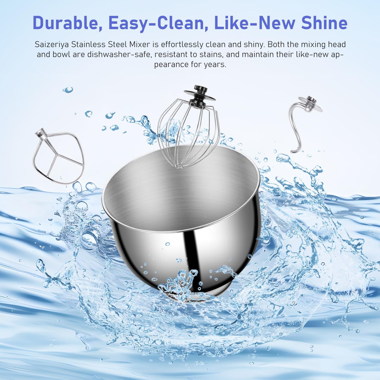 Electric Stand Mixer, 4.5QT 6-Speeds Electric Food Cake Mixer, 800W Dough Mixer Tilt-Head Electric Stand Up Mixer with Stainless Steel Bowl, Dough Hook, Mixing Beater and Whisk, Splash Guard, Black