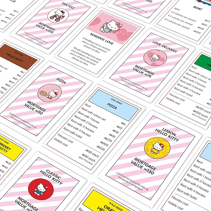 Winning Moves Hello Kitty Monopoly Board Game Ideal for 2-6 Players and A Great Gift for Fans Aged 8 and Up
