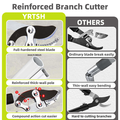 YRTSH Loppers for Tree Trimming Heavy Duty Branch Cutter with Compound Action, Effortless Tree Pruner Extendable 21-26" Loppers for Gardening, Long Handle Pruning Shears with 1.6" Clean Cut Capacity