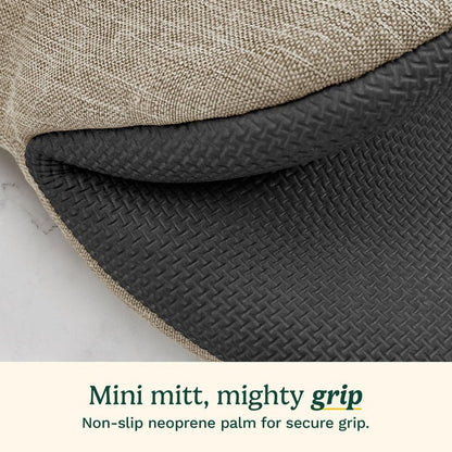 Cuisinart Mini Oven Mitts – 5.5” x 7” Heat-Resistant Kitchen Mitts for Oven with Non-Slip Neoprene Palm, Cotton Filling, and Fabric Loop – Durable Oven Mitt Set for Cooking & Baking (Chambray)