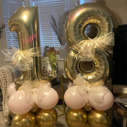 Champagne Gold Number 1 Balloons, 40 In Large Light Gold Number 1 Foil Helium Balloons for Girls Women, Self Inflating Number Balloons 0-9 for Men Boys 1st 10th Birthday Anniversary Party Decoration