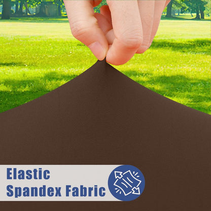 Moosfor Round Spandex Tablecloth, Elastic Fitted Waterproof Tablecloths for 57"-68" Tables, Stretch Washable Picnic Table Cover for Camping, Dining, Indoor and Outdoor, Coffee