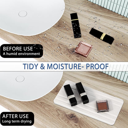 Skiennix Water Absorbing Stone Tray - Quick Drying Diatomite Coasters for Bathroom & Kitchen | 2PCS Set