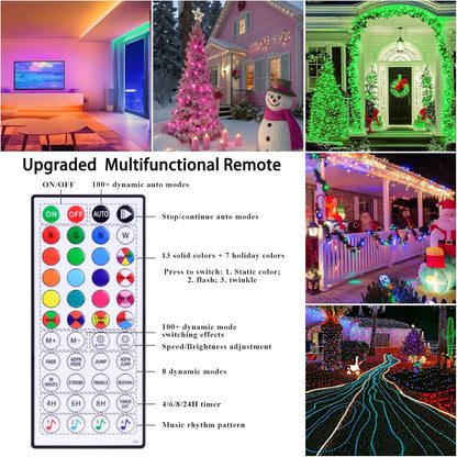 Skiennix 66ft LED Rope Lights - Waterproof Outdoor String Lights with Remote & APP Control | 16 Million Colors, Music Sync
