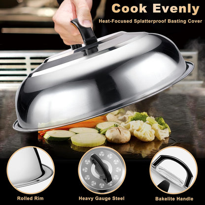 238PCS Premium Griddle Accessories Kit - Essential Tools for Flat Top Grill | Includes Enlarged Spatulas, Burger Press & Basting Cover