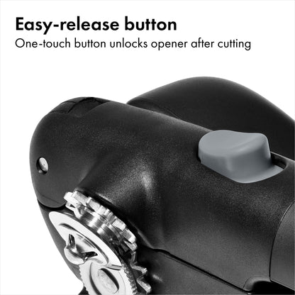 OXO Good Grips Lock & Go Can Opener, Manual Can Opener with Locking Arms and Easy-Release Button, Handheld Kitchen Gadget, Compact Kitchen Utensil for Everyday Use