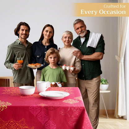 Maison d' Hermine Table Cloth Rectangle Table 100% Cotton 60 x 108 Inches Fall Tablecloth Reusable Everyday Use for Thanksgiving Christmas Decorations Dining Farmhouse Party (Versailles)