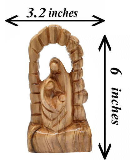 Zuluf Olive Wood Holy Family Nativity 5.9" - Hand Carved Joseph Mary Baby Jesus Statue Christmas Bethlehem Decor HOF062