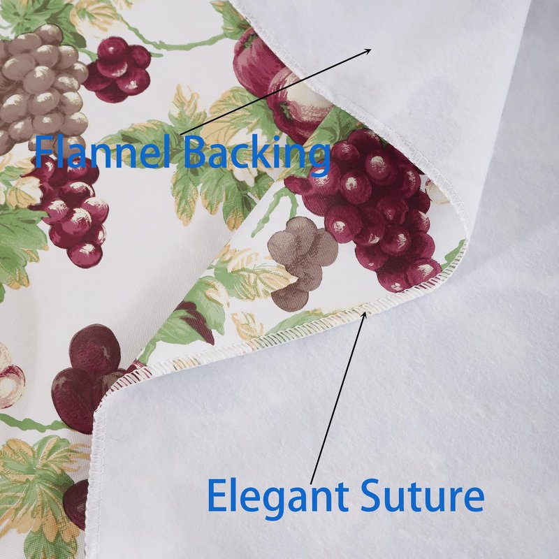 Walrus Heavy Duty Vinyl Tablecloth with Flannel Backing Waterproof Oil-Proof Plastic Table Cloth Stain-Resistant Wipeable Rectangle or Square Table Cover for Indoor and Outdoor (Fruits, 60x84 Inch)