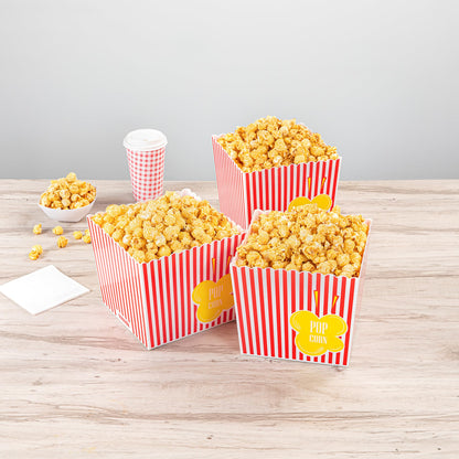 Restaurantware Popcorn Buckets 10 Count 165 Ounce Plastic Reusable Popcorn Containers Red And White Striped Snack Tubs Pink Durable Design For Movie Nights