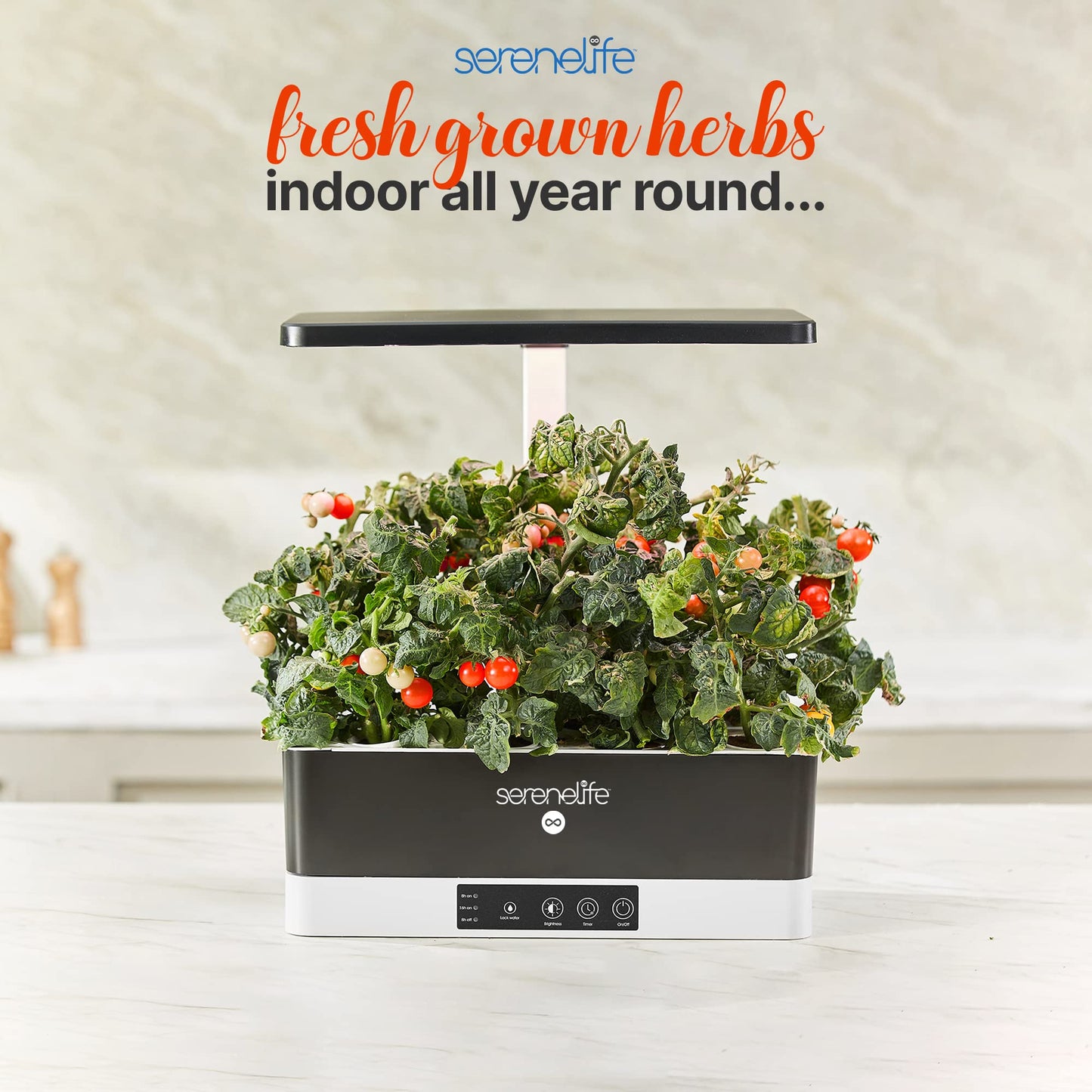 Hydroponic Herb Garden 11 Pods, Indoor Growing System,Smart Indoor Plant System w/Height Adjustable LED Grow Light (Black)
