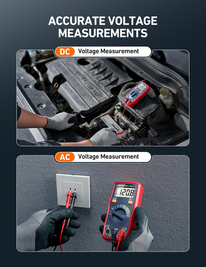 AstroAI Digital Multimeter, Voltmeter 1.5v/9v/12v Battery Voltage Tester Auto-Ranging/Ohmmeter/DMM with NCV Function, Accurately Measures Voltage Current Amp Resistance Capacitance