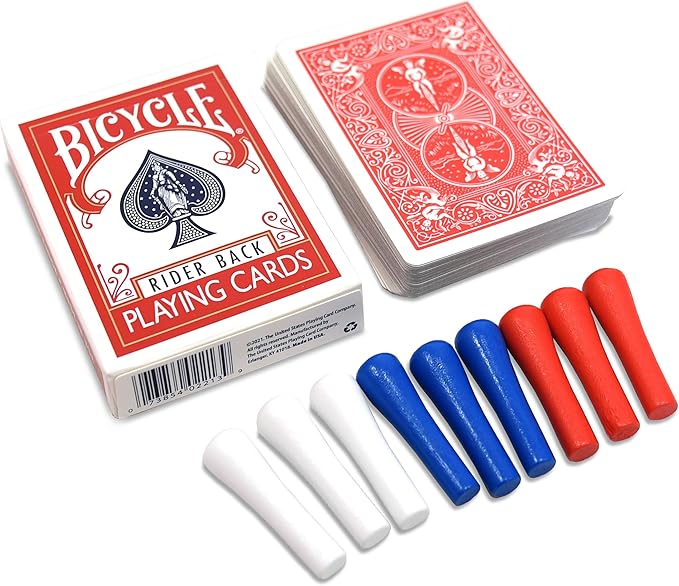 Vivere Giant Cribbage Game – Includes Large Pegs Bicycle Cards and Oversized Board for Family Fun