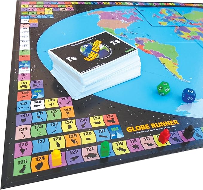 Globe Runner – Educational Family Board Game for Both Kids and Adults That Races Around The World Through Every Country