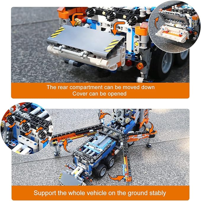 Mould King Concrete Pump Truck Building Set for Kids Ages 14+ Terrain Tow Truck Model Toys (2098Pieces)