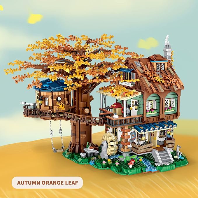 Idea Tree House Bricks Model Toys Set Forest House Building Blocks Street View Sets for Adults Ages 14+ Tree House Display 4761 PCS