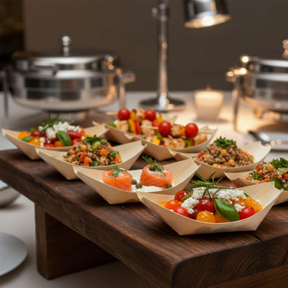 Restaurantware-5.5 x 3.5 Inch Food Trays, 200 Disposable Paper Food Trays- Heavy-Duty, Durable, Medium Paper Boats, For Snacks, Appetizers, Or Treats, Use At Parties Or Carnivals