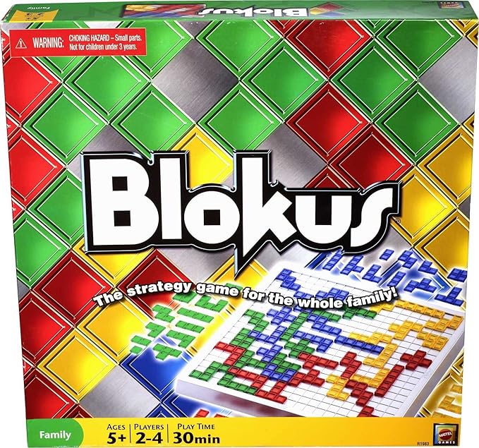 Mattel Games Blokus XL Board Games for Family Night Brain Games for 2 to 4 Players Oversized Board and Pieces (Amazon Exclusive)