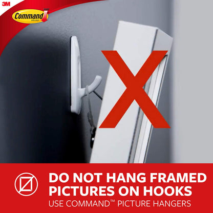 Command Small Wire Toggle Hooks, 16 Hooks and 24 Command Strips, Damage-Free Hanging Wall Hooks with Adhesive Strips, No Tools Adhesive Hooks for Hanging, Organization and Storage, Holds up to 0.5 lb