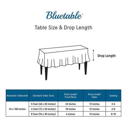 Plastic Tablecloth Disposable Blue (12 Pack) Bulk - Ultra Heavy Duty Table Cloth Rectangle (54” x 108”) 6 Foot or 8 Foot Tables, Premium Royal Blue Party Table Cloths Birthdays Christmas [12 Pack]