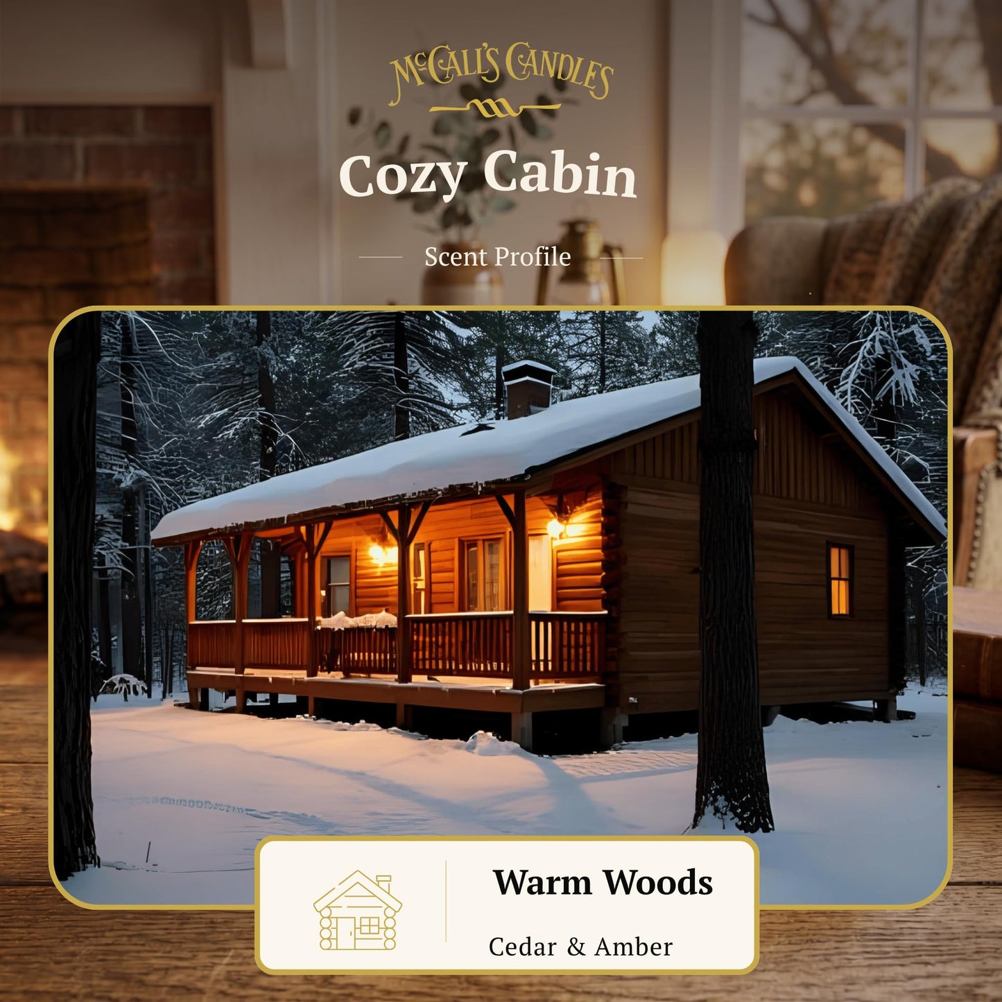 McCall’s Candles | Cozy Cabin | 16 oz Two-Wick Scented Candle | USA-Poured | Vintage Mason Jar with Carrying Handle | Cedar, Cinnamon, Nutmeg & Vanilla Fragrance