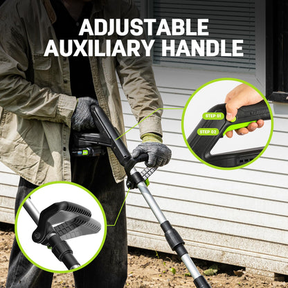 STEELITE 2x20V Battery Powered Tiller, 360 RPM Cordless Tiller, 9-inch Tilling Width and 7-inch Depth Portable Rotary Tiller, 400W Powerful Motor, Total 4.0Ah (2×2Ah) Battery & 1 Charger Included