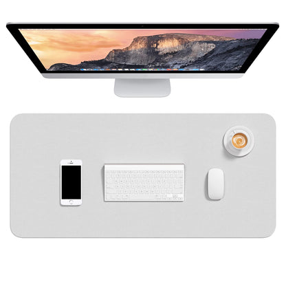 Hsurbtra Desk Pad, 30" x 14" PU Leather Desk Mat, XL Extended Mouse Pad, Waterproof Desk Blotter Protector, Ultra Thin Large Laptop Keyboard Mat, Non-Slip Desk Writing Pad for Office Home, Gray