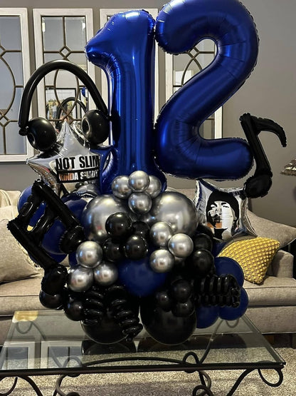 Number 3 Balloon by Night Blue - 40 Inch for 3rd Birthday Celebration | Perfect for Kids & Adults