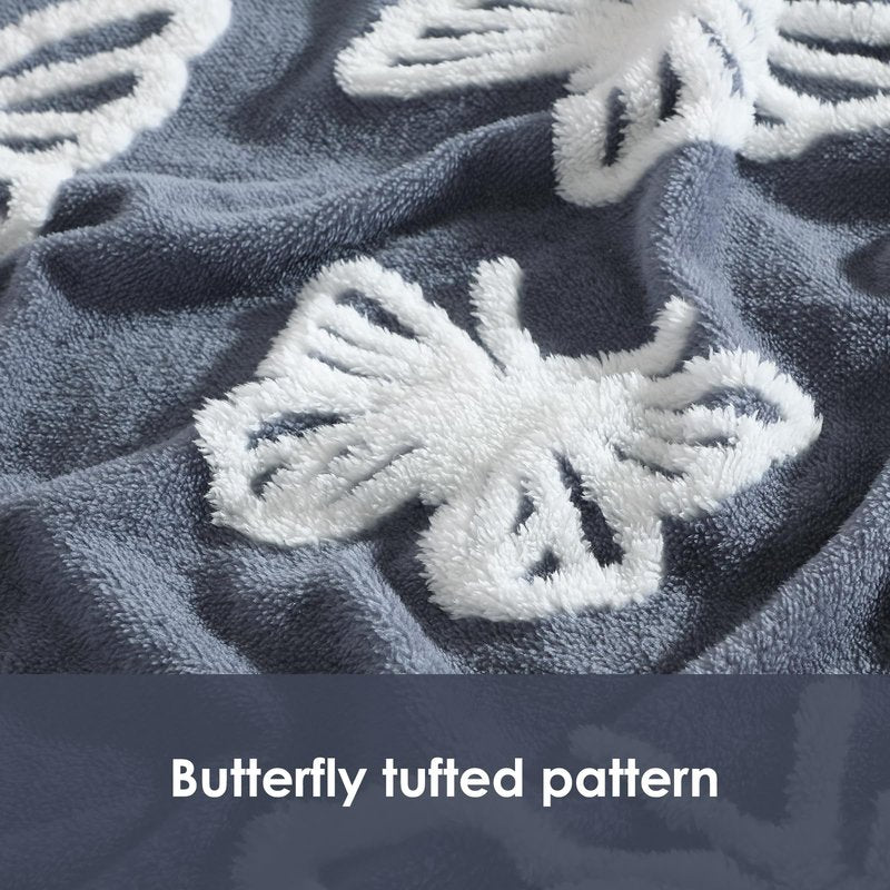 ClevaHome Super Soft Butterfly Pattern Throw Blanket - Ultra Cozy Warmth, Plush Fleece for All Seasons, Decorative and Comfortable, 50x60 inches