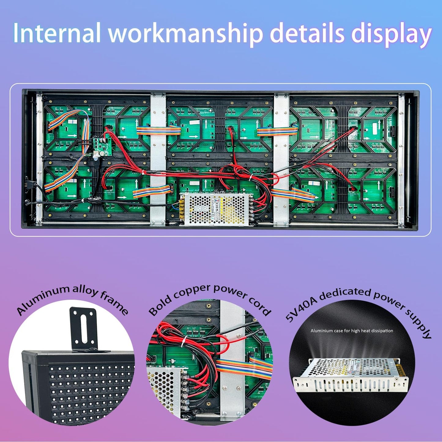 P10 Scrolling Led Sign Programmable Display Digital Sign Outdoor Message Board Led Open Signs For Business Custom Banner Word Light Advertising Wifi Control High Brightness Neon 39"X14"