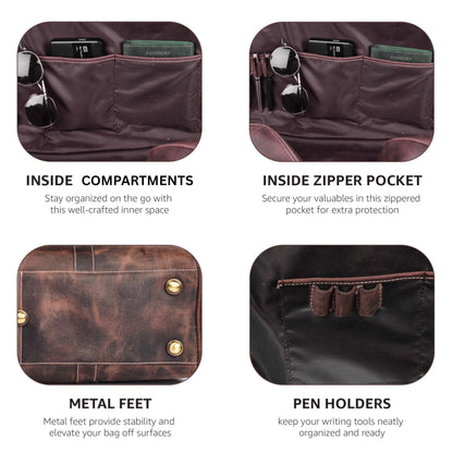 Leather Village Leather Duffel Bags for Men & Women-Stylish Travel Weekender Carry-On Sports Gym Overnight Luggage Bag - 20 Inch - Rustic Brown