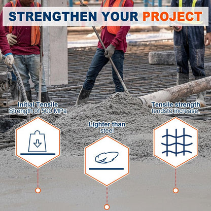 Otoolling 10 lb Synthetic Macrofiber for Concrete Mix Concrete Fiber Reinforcement Anti-Seepage and Anti-Cracking for Cement Mortar, Building Wall Garden Floor