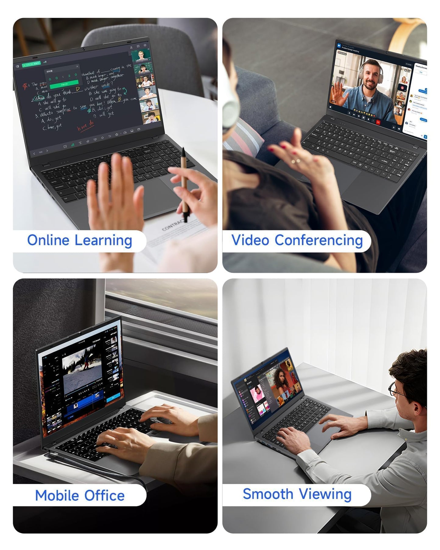 Zrasu Laptop with 12GB RAM 512GB SSD, 15.6 Inch FHD Laptop Computer, N95 Processor(up to 3.4GHz), Backlit Keyboard, Fingerprint Unlock, WiFi 6, Bluetooth 5.3