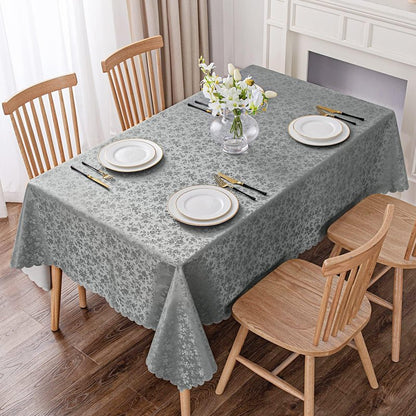 Smiry Rectangle Table Cloth, Waterproof Heavy Duty Vinyl Tablecloths, Wipeable Washable Table Cover for Kitchen and Dining Room (Grey, 70" X 120")