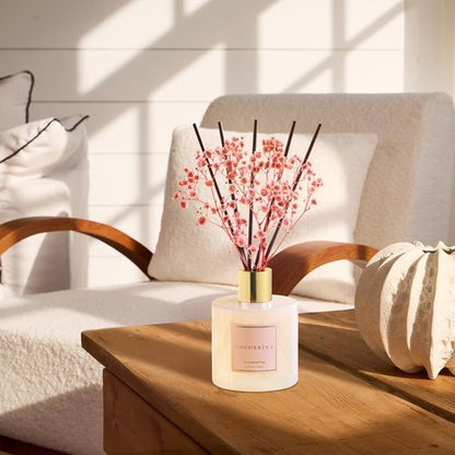 Cocorrína Premium Reed Diffuser Set - Sandalwood Rose with Preserved Baby's Breath | 6.7oz Home Fragrance Decor