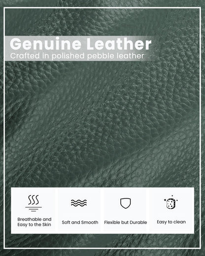 befen Soft Real Leather Small Crossbody Bags for Women, Woman Cell Phone Leather Purses Bag with RFID Blocking Card Slots Green