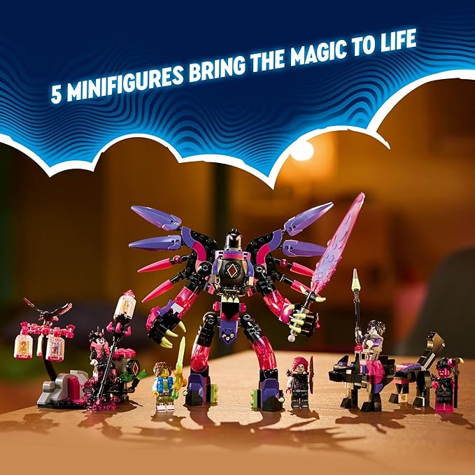 LEGO DREAMZzz The Never Witch’s Nightmare Creatures Fantasy Animal Kids' Toy Build a Mech Wolf or Raven Figure Building Toy with 5 Minifigures for 9 Year Old Boys and Girls 71483
