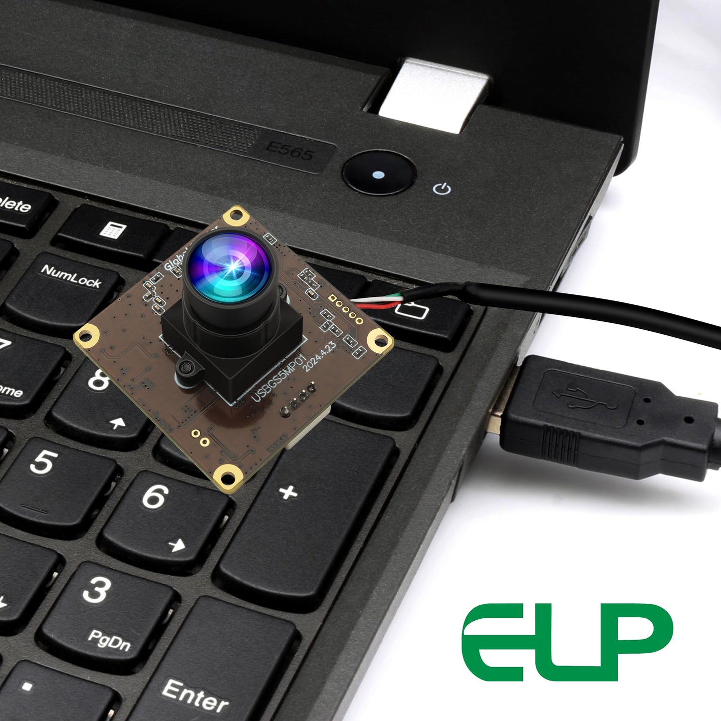 ELP 5MP Global Shutter 50fps USB Camera Module for Computer UVC USB2.0 Lightburn Cam for Laser Engraver High Speed 60fps PC Camera Wide Angle Webcamera for Live Streaming (100°Low Distortion Lens)