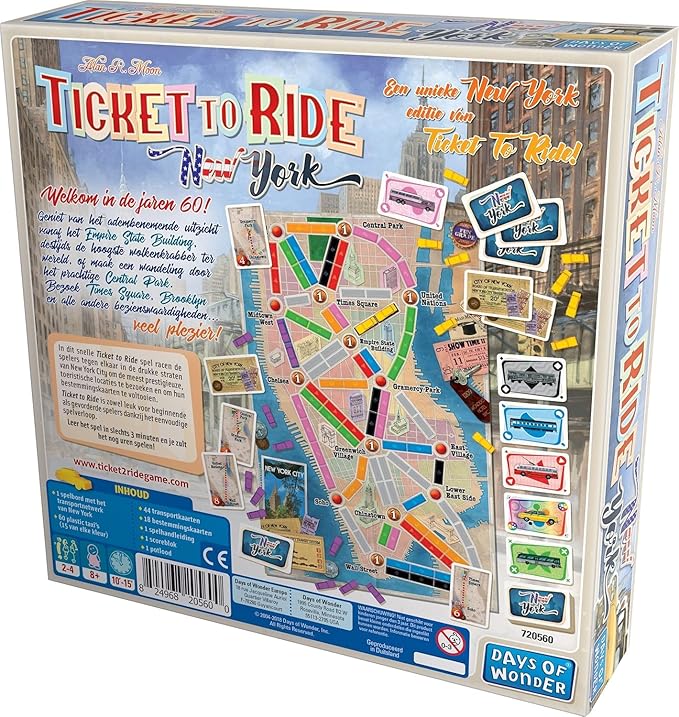 Asmodee Ticket to Ride New York Board Game - Train Route-Building Strategy Game Fun Family Game for Kids &amp Adults Ages 8+ 2-4 Players 10-15 Minute Playtime
