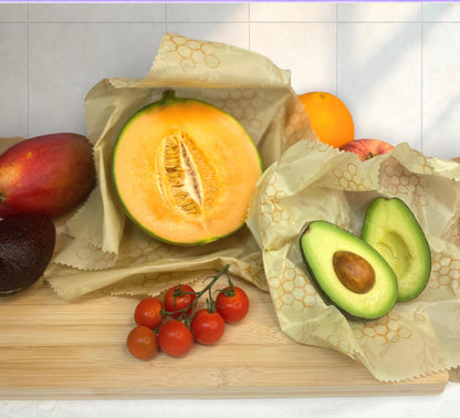 Beeswax Bread Bag for Homemade Bread & Beeswax Wrap Set, 2 XL Sourdough Bread Bags + 2 Beeswax Wraps for Food | Keep Bread Fresh, Breathable, Reusable & Less Waste Storage for Home Bakers (Beige)
