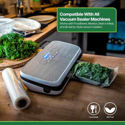 Premium Vacuum Sealer Bag Rolls - Custom Cut for Freezer & Sous Vide - Durable Food Storage, 3 Pack (8"x20')