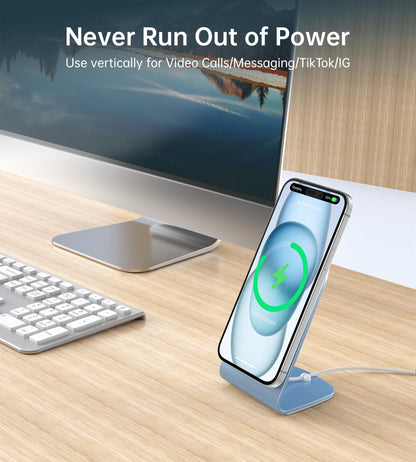 Magnetic Wireless Charger for iPhone 17/16/15/14/13/12 - Mag Charger+20W USB C Adapter, Fast Wireless Charging Stand/Pad with 5ft USB-C Cable for iPhone 17/16/15/14/13/12 Pro Max Plus Mini Air, Airpod