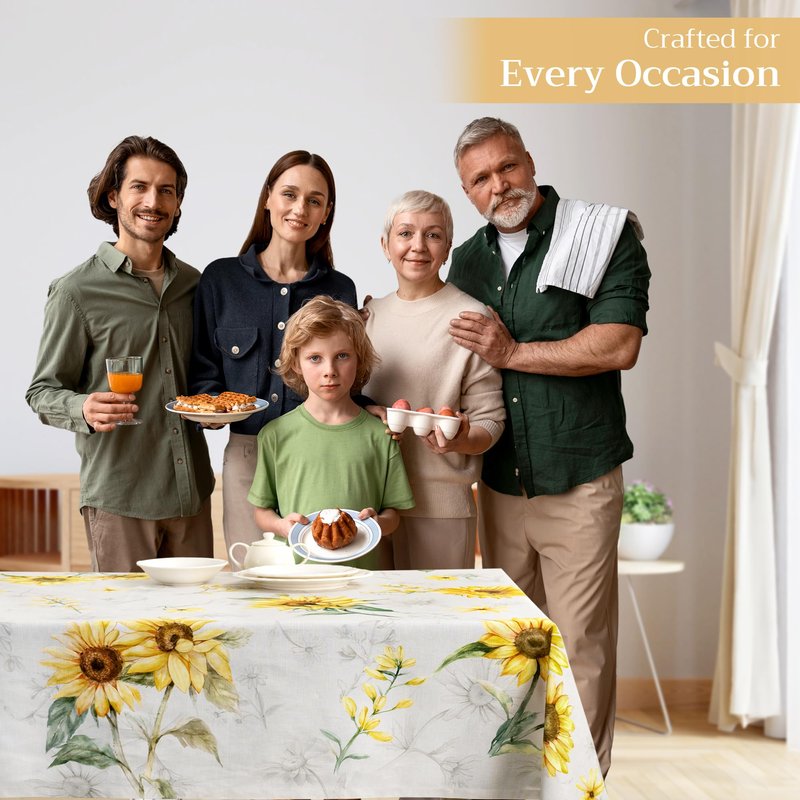 Maison d' Hermine Table Cloth Square Table 100% Cotton 54 x 54 Inches Tablecloth Reusable Decorative for Dining Kitchen Room Farmhouse Home Gifts for Mothers Day Spring Summer - Candice